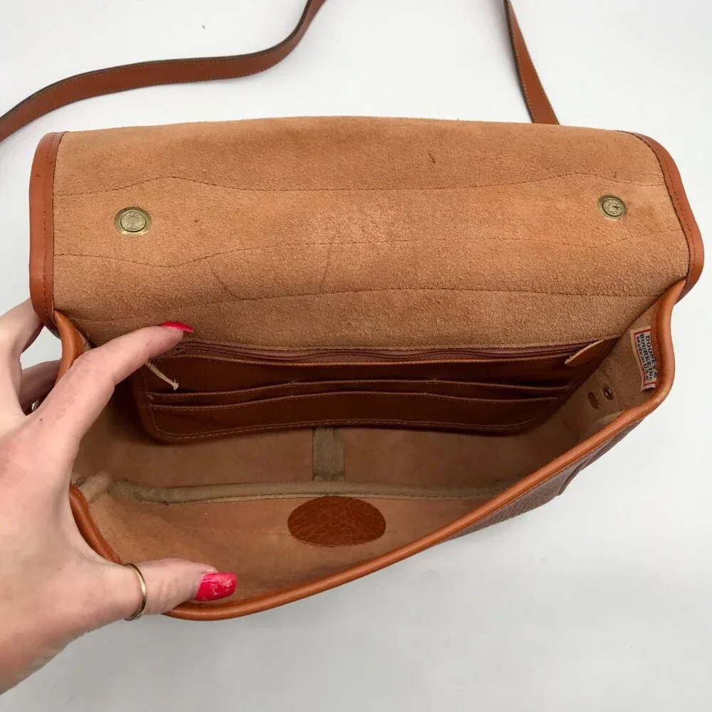 Dooney & Bourke Peanut Brown Pebbled Grain Leather Carrier Crossbody - Picture 10 of 11